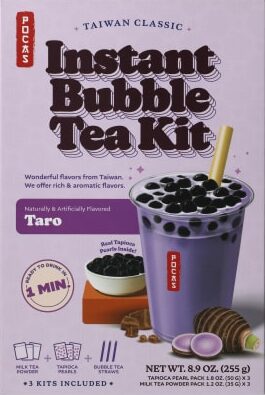 Taro instant bubble tea kit